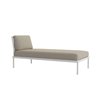 Outdoor chaise lounge in aluminium and rope - Flash