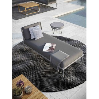 Outdoor Chaise Lounge in Aluminium and Rope - Flash