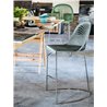 Leather stool with sled base H65/75 - Guapa