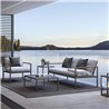 Outdoor sofa in aluminium and teak - Qubik