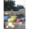 Padded round outdoor pouf Ø60 - Soft