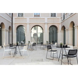 Sedia impilabile in acciaio - Slim | Midj