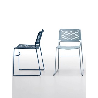 Sedia impilabile in acciaio - Slim | Midj
