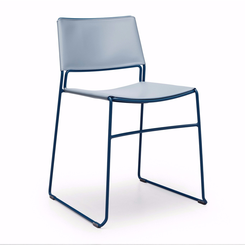 Sedia impilabile in cuoio - Slim | Midj