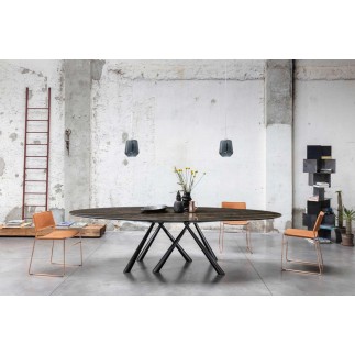 Sedia impilabile in cuoio - Slim | Midj