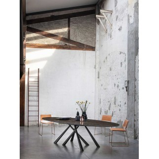 Sedia impilabile in cuoio - Slim | Midj