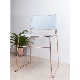 Sedia impilabile in cuoio - Slim | Midj