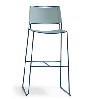 Sgabello impilabile in cuoio - Slim | Midj