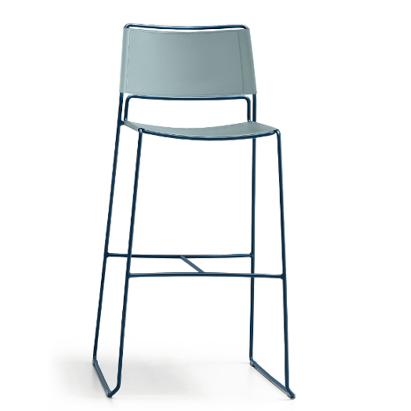 Stackable leather stool - Slim | Midj