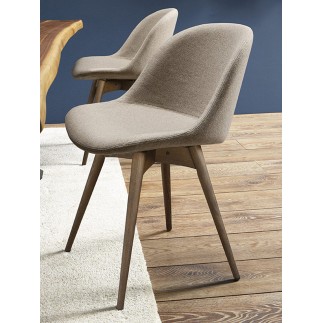 Padded chair wit wood base - Sonny - ISA Project