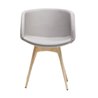 Padded armchair and wood base - Sonny