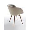 Padded armchair and wood base - Sonny