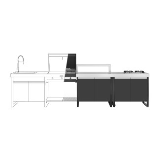 Outdoor kitchen with BBQ and induction hob - Wild | ISA