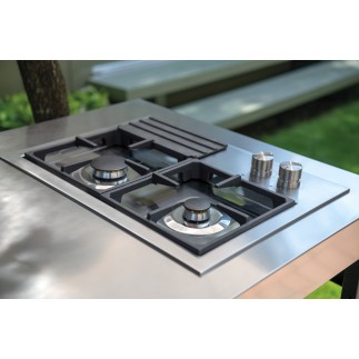 Outdoor kitchen with BBQ and induction hob - Wild | ISA