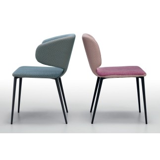 Upholstered chair with steel legs - Wrap