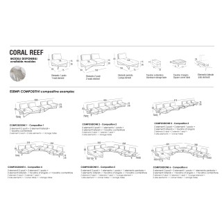 Outdoor sofa with braided back - Coral reef - ISA Project