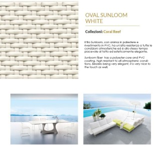 Outdoor sofa with braided back - Coral reef - ISA Project