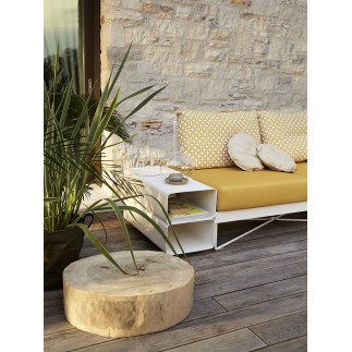 Outdoor coffee table with 2 compartments - Coral reef