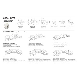Outdoor sofa in fabric- Coral reef - ISA Project