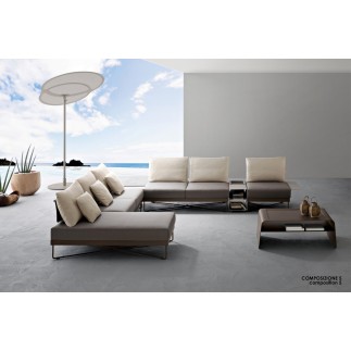 Outdoor Chaise lounge whit aluminium back - Coral reef