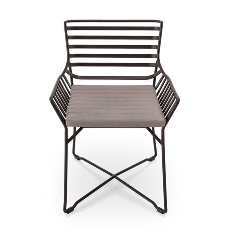 Hamptons graphic aluminium chair with seat cushion - ROB-9750/9751