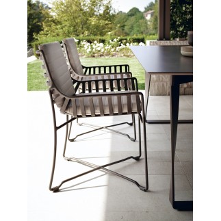 Hamptons graphic aluminium chair with seat cushion - ROB-9750/9751