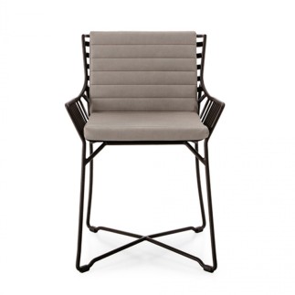 Hamptons graphic aluminium chair with seat cushion - ROB-9750/9751