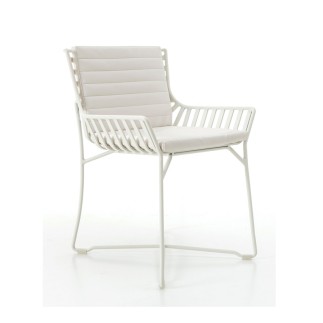 Hamptons graphic aluminium chair with seat cushion - ROB-9750/9751