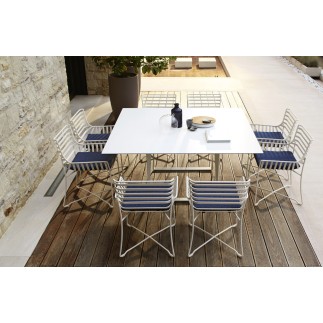 Hamptons graphic aluminium chair with seat cushion - ROB-9750/9751