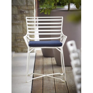 Hamptons graphic aluminium chair with seat cushion - ROB-9750/9751