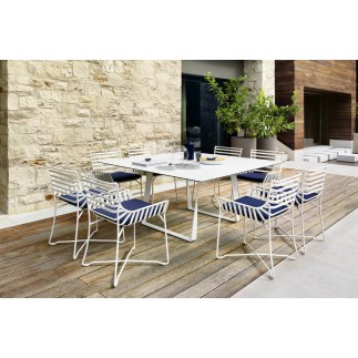 Hamptons graphic aluminium chair with seat cushion - ROB-9750/9751