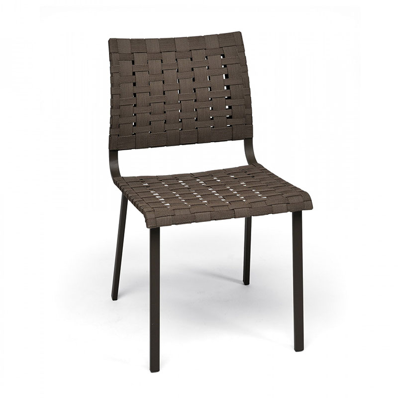 Hamptons graphic steel chair with woven - ROB-9723