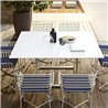 Hamptons graphic square table in metal