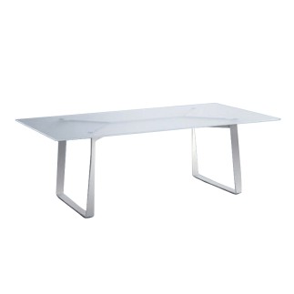 Hamptons graphic metal table with glass top - ROB-9725/9726