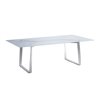 Hamptons graphic metal table with glass top