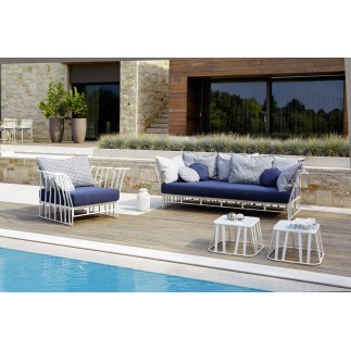 Hamptons graphic outdoor aluminium armchair - ROB-9731