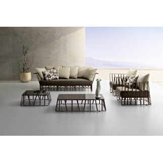 Hamptons graphic outdoor aluminium sofa - ROB-9732