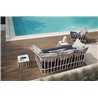 Hamptons graphic outdoor coffee table with glass top 3 measures