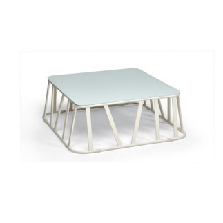 Hamptons graphic outdoor coffee table with glass top 3 measures - ROB-9735/9736/9739