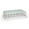 Hamptons graphic outdoor coffee table with glass top 3 measures