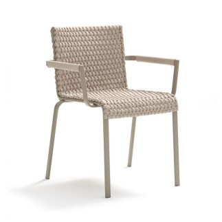 Key west stackable armchair whit woven - ROB-4211