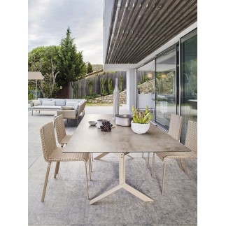 Key west steel table with stone effect top - ROB-4220H/4221H/4222H