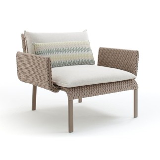 Key west aluminium armchair with woven - ROB-4281