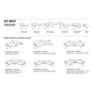 Key west divano modulare in alluminio con intreccio - ROB-4285/4286/4287/4288/4289/4290