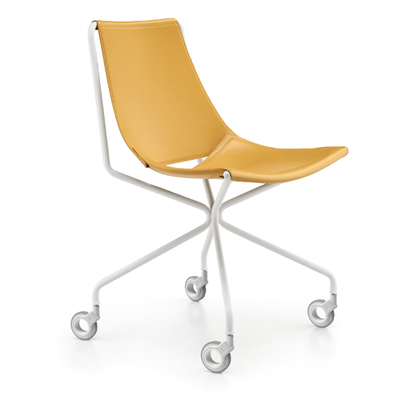 Leather Chair with Wheels - Apelle D | Midj