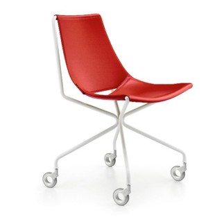 Leather Chair with Wheels - Apelle D | Midj