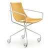 Leather Chair with armrests and wheels - Apelle