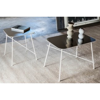 Coffee table with steel top - Walter | Midj