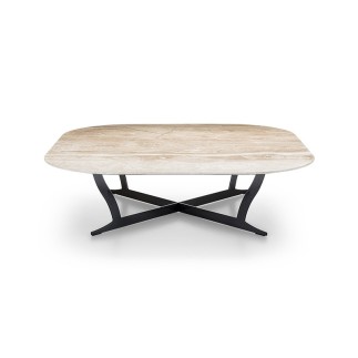 Square coffee table in metal and marble - Richard | IsaProject