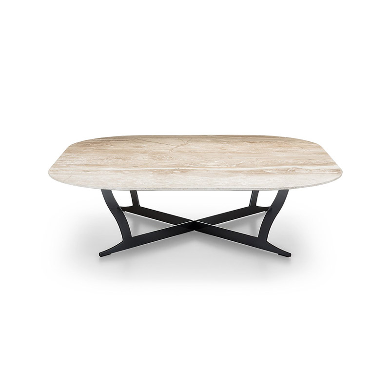 Square coffee table in metal and marble - Richard | IsaProject